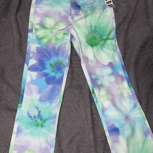 Urban Outfitters Floral Tie Dye Bootcut Jeans